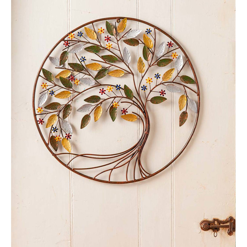 Wind & Weather Round Metal Tree Wall Décor & Reviews Wayfair